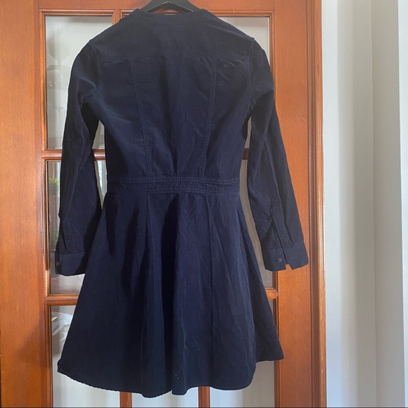 Gap Navy Corduroy Shirt Dress Size 0 - Picture 2 of 4